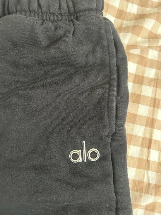 ALO Yoga Black Wide Leg Sweatpants - Picture 2 of 2